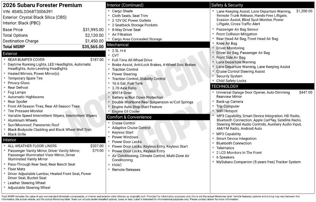 Certified 2026 Subaru Forester Premium AWD/4WD image 6