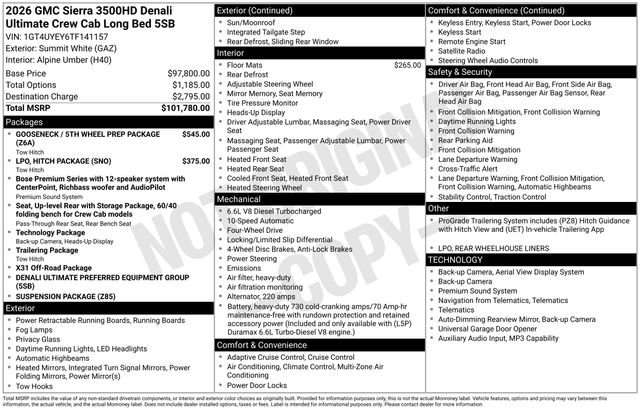 New 2026 GMC Sierra 3500 Denali Ultimate AWD/4WD image 28