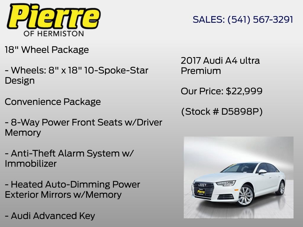 Used 2017 Audi A4 2.0T Ultra Premium w/ Convenience Package FWD image 6