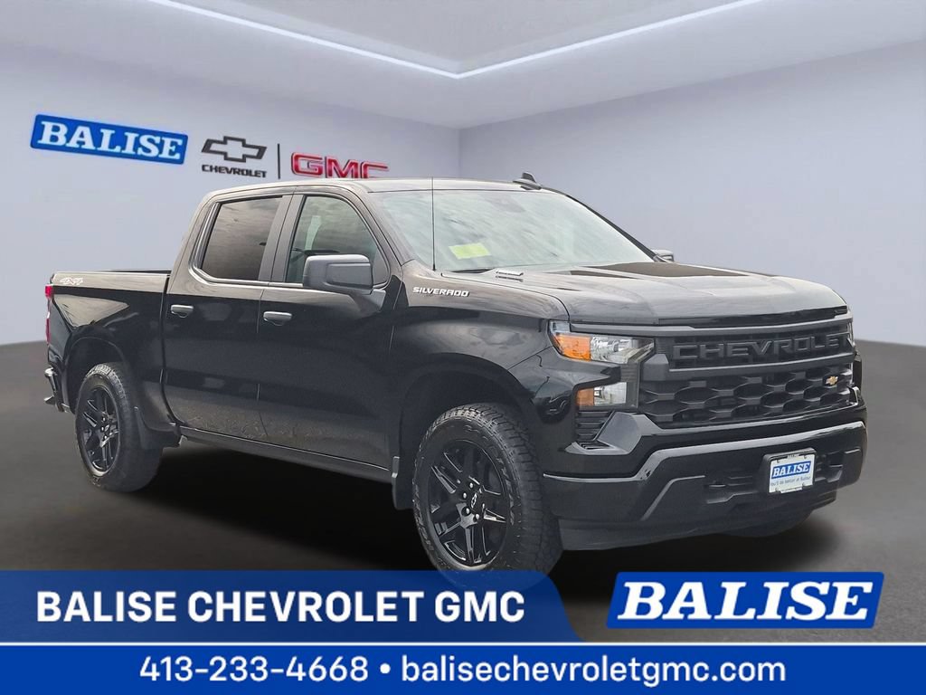 New 2026 Chevrolet Silverado 1500 Custom w/ Turbomax Blackout Package AWD/4WD 360° Tour