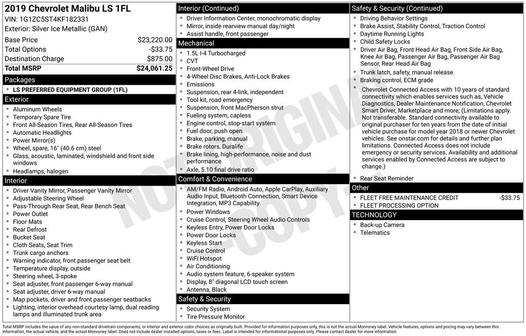 Used 2019 Chevrolet Malibu LS image 32