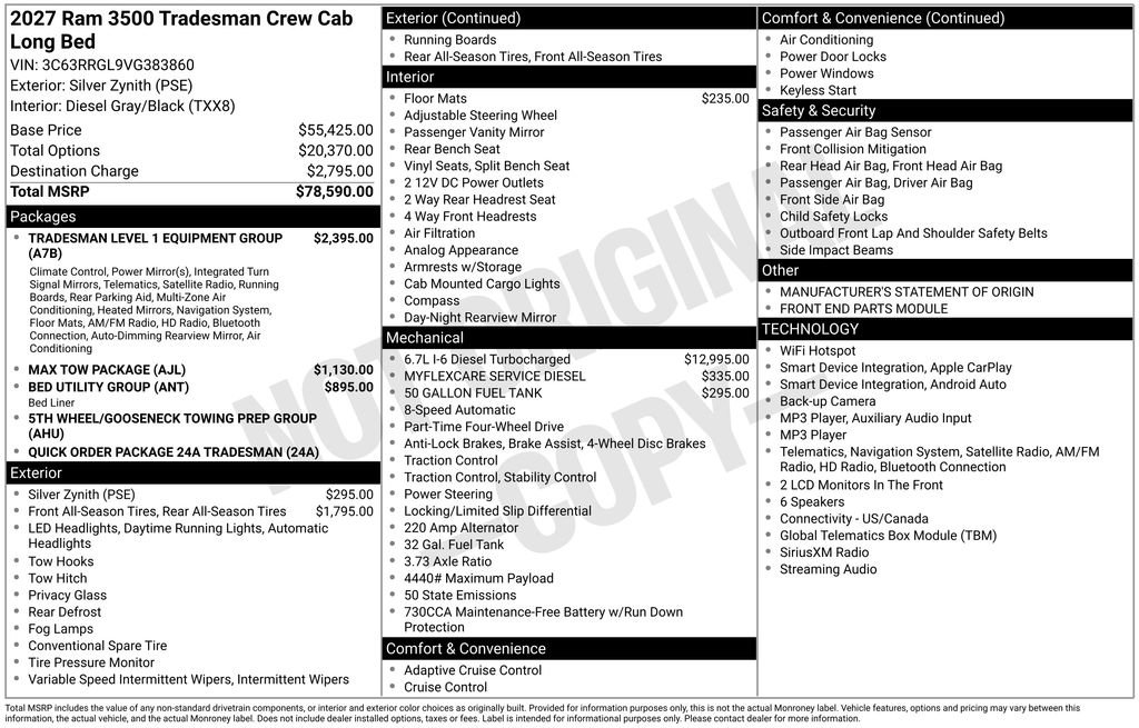 New 2027 RAM 3500 Tradesman AWD/4WD image 36