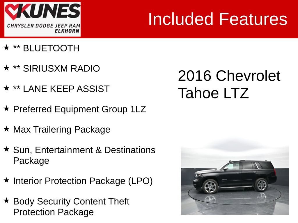 Used 2016 Chevrolet Tahoe LTZ AWD/4WD image 4