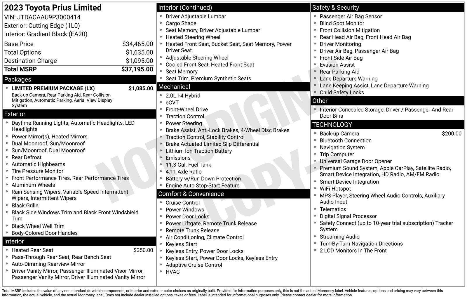 Used 2023 Toyota Prius Limited w/ Limited Premium Package FWD image 4