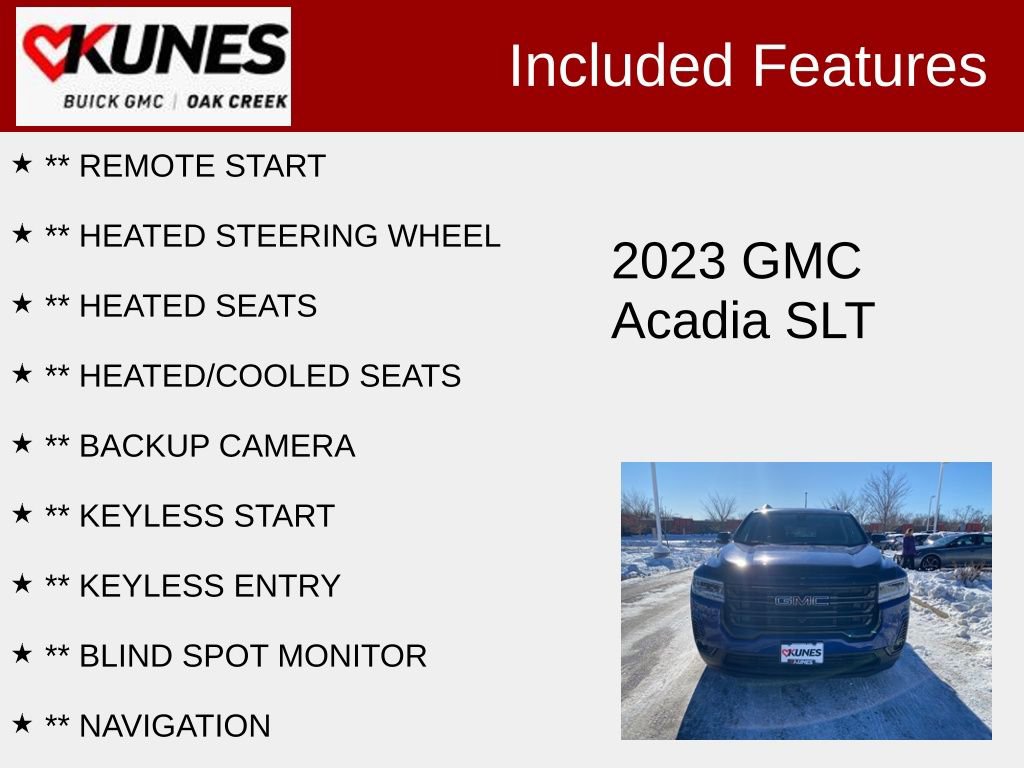 Used 2023 GMC Acadia SLT w/ Elevation Edition image 2