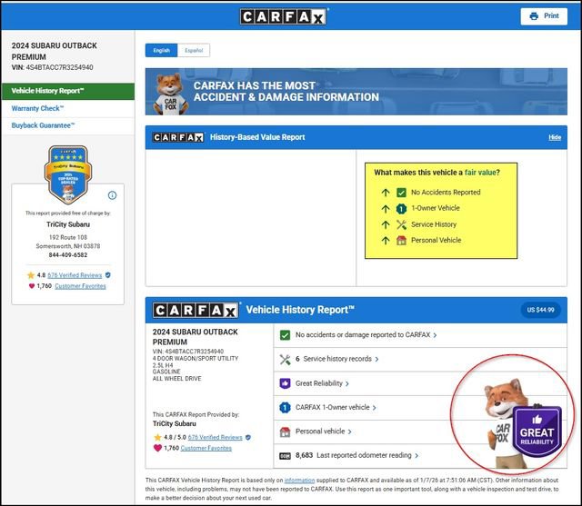 Used 2024 Subaru Outback Premium image 12