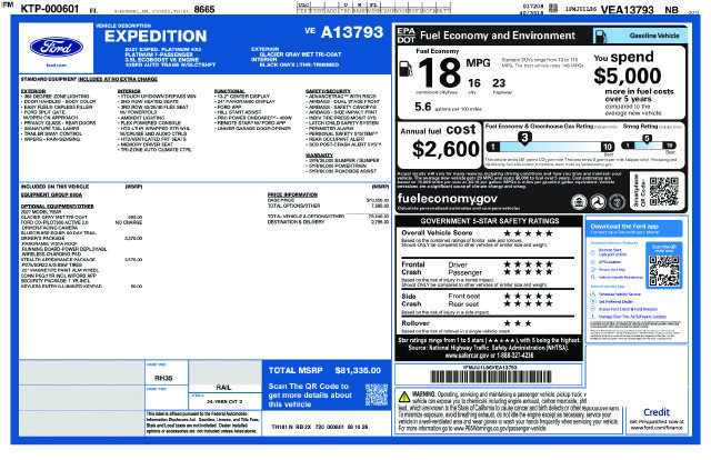 New 2027 Ford Expedition Platinum w/ Stealth Appearance Package RWD image 4