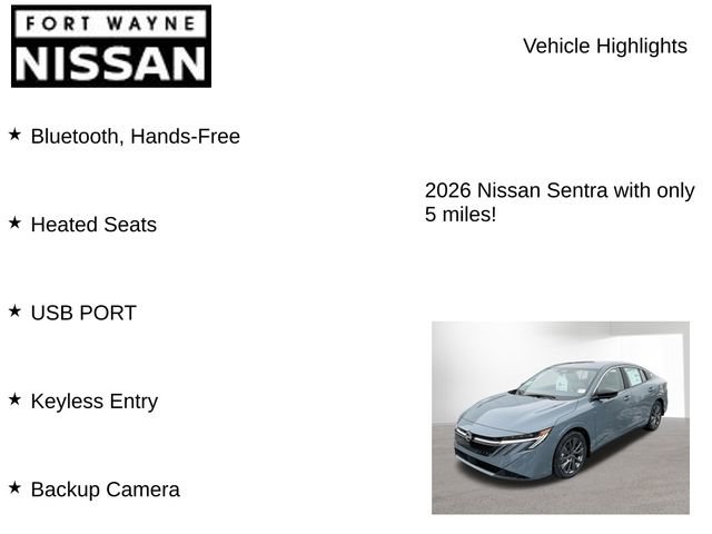 New 2026 Nissan Sentra SL w/ Floor Mat Package image 8