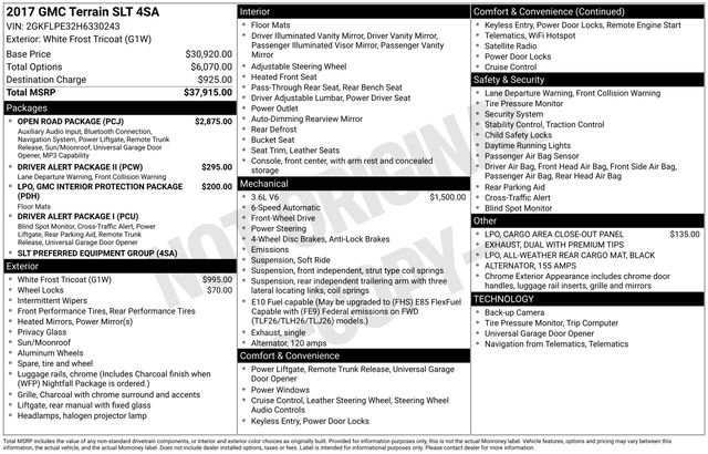 Used 2017 GMC Terrain SLT w/ Open Road Package FWD image 41