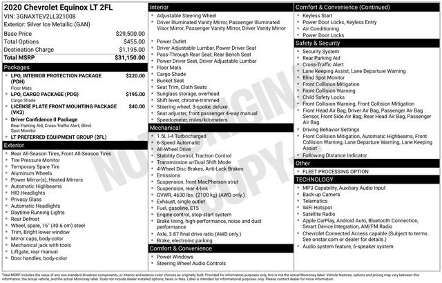 Used 2020 Chevrolet Equinox LT AWD/4WD image 35