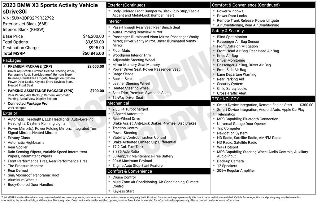 Used 2023 BMW X3 sDrive30i w/ Premium Package RWD image 4