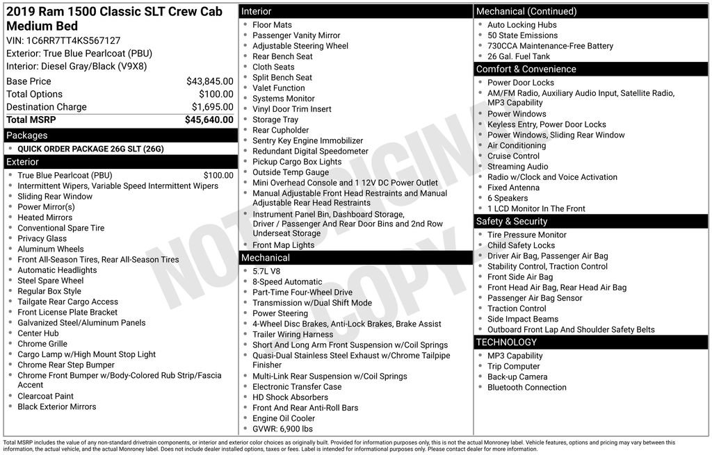 Used 2019 RAM 1500 Classic SLT AWD/4WD image 2