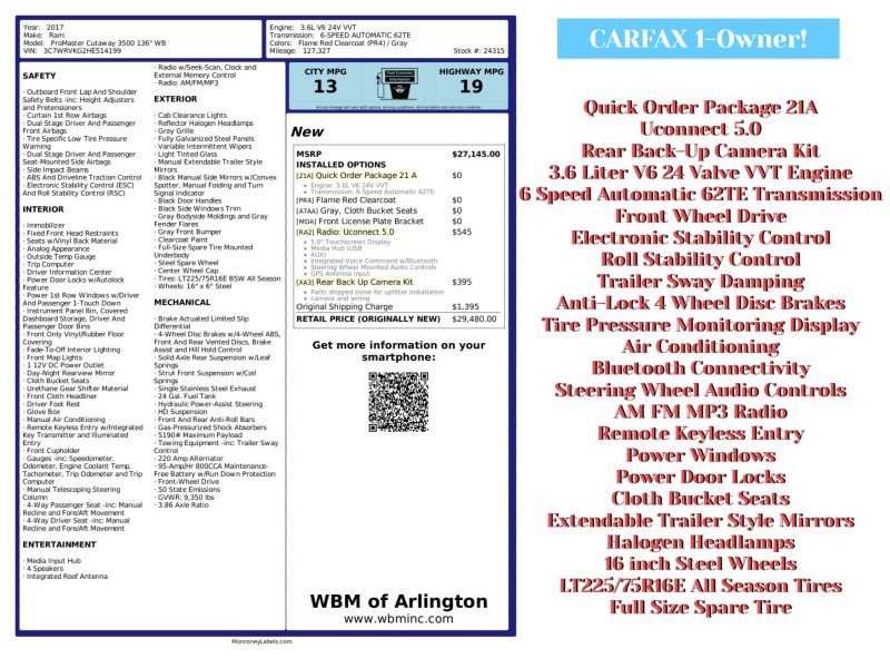Used 2017 RAM ProMaster 3500 image 2