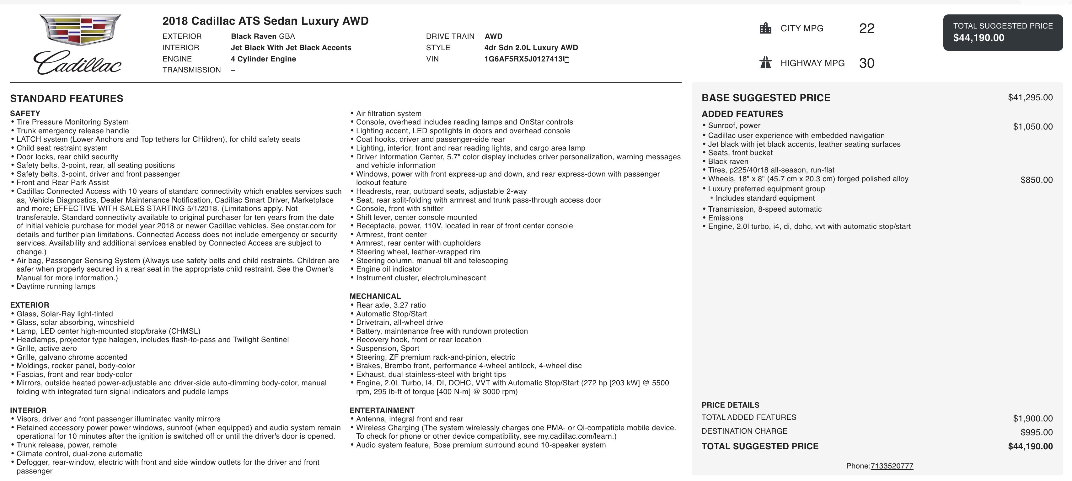 Used 2018 Cadillac ATS Luxury image 2