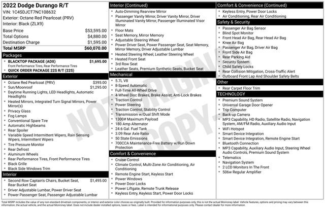 Used 2022 Dodge Durango R/T w/ Blacktop Package AWD/4WD image 27