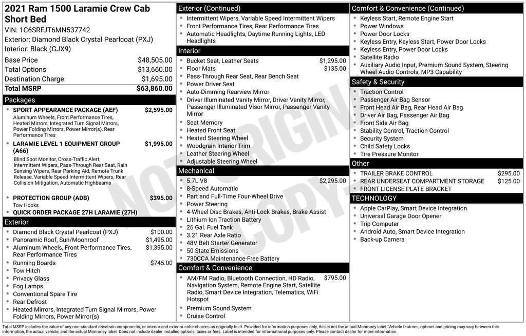 Certified 2021 RAM 1500 Laramie w/ Sport Appearance Package image 41