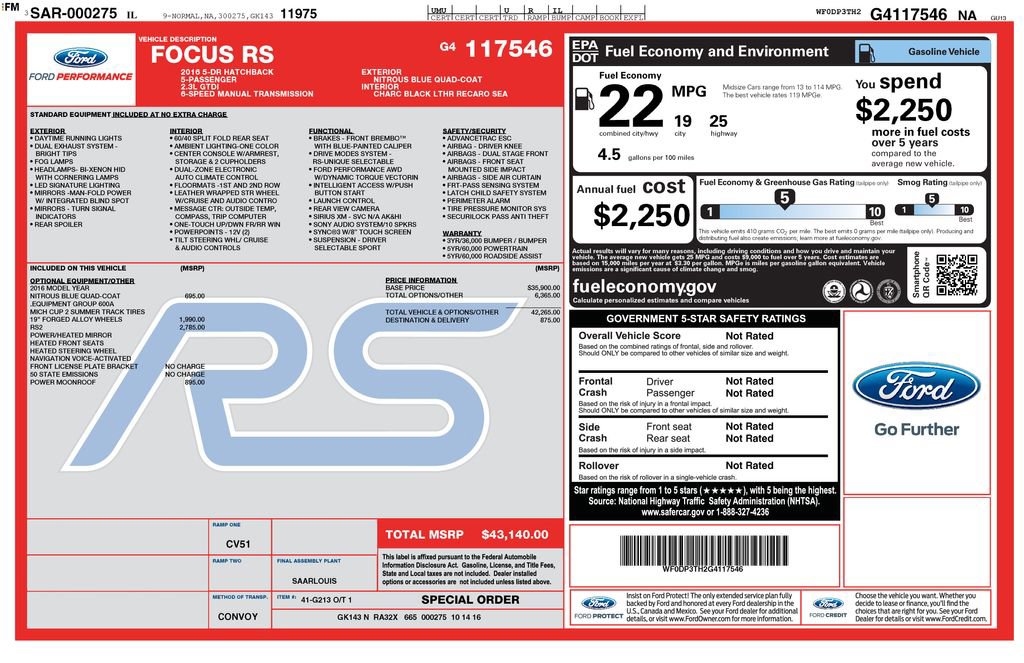 Used 2016 Ford Focus RS image 32