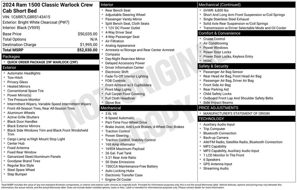 Used 2024 RAM 1500 Classic Warlock AWD/4WD image 41