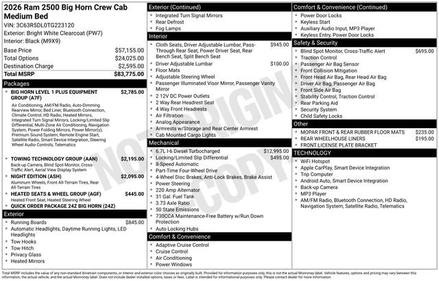 New 2026 RAM 2500 Big Horn AWD/4WD image 5