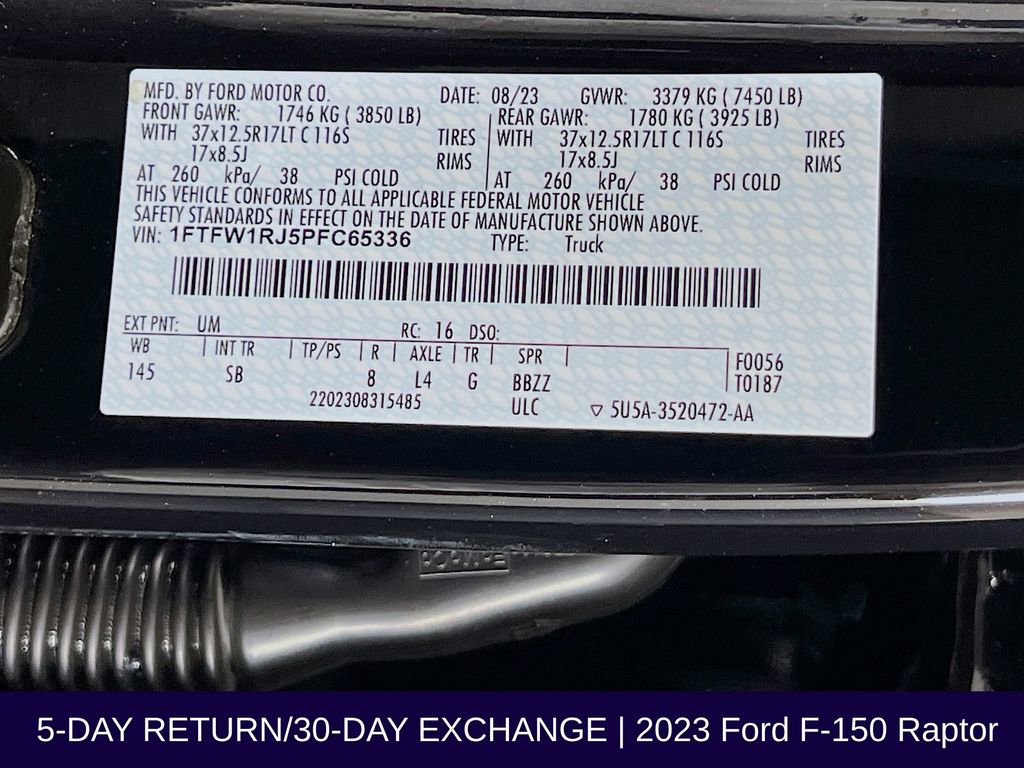 Used 2023 Ford F150 Raptor w/ Equipment Group 802A Raptor R image 38