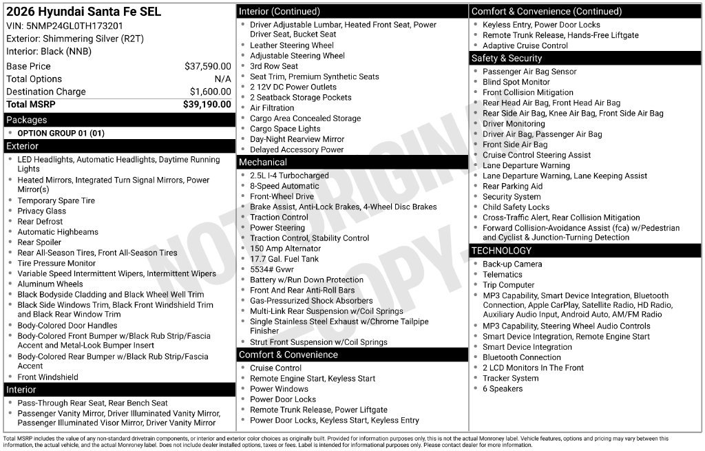 Used 2026 Hyundai Santa Fe SEL FWD image 30