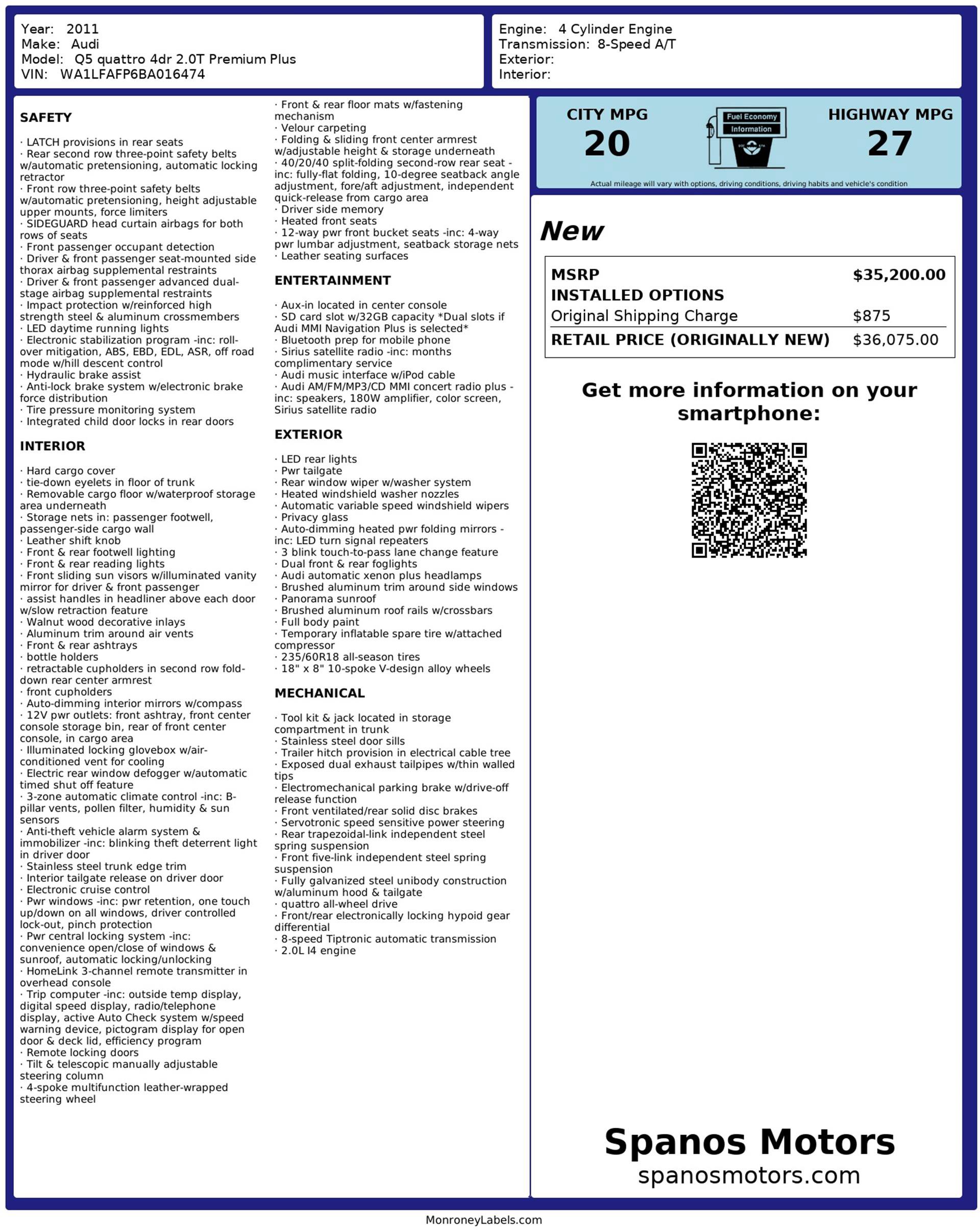 Used 2011 Audi Q5 2.0T Premium Plus image 3