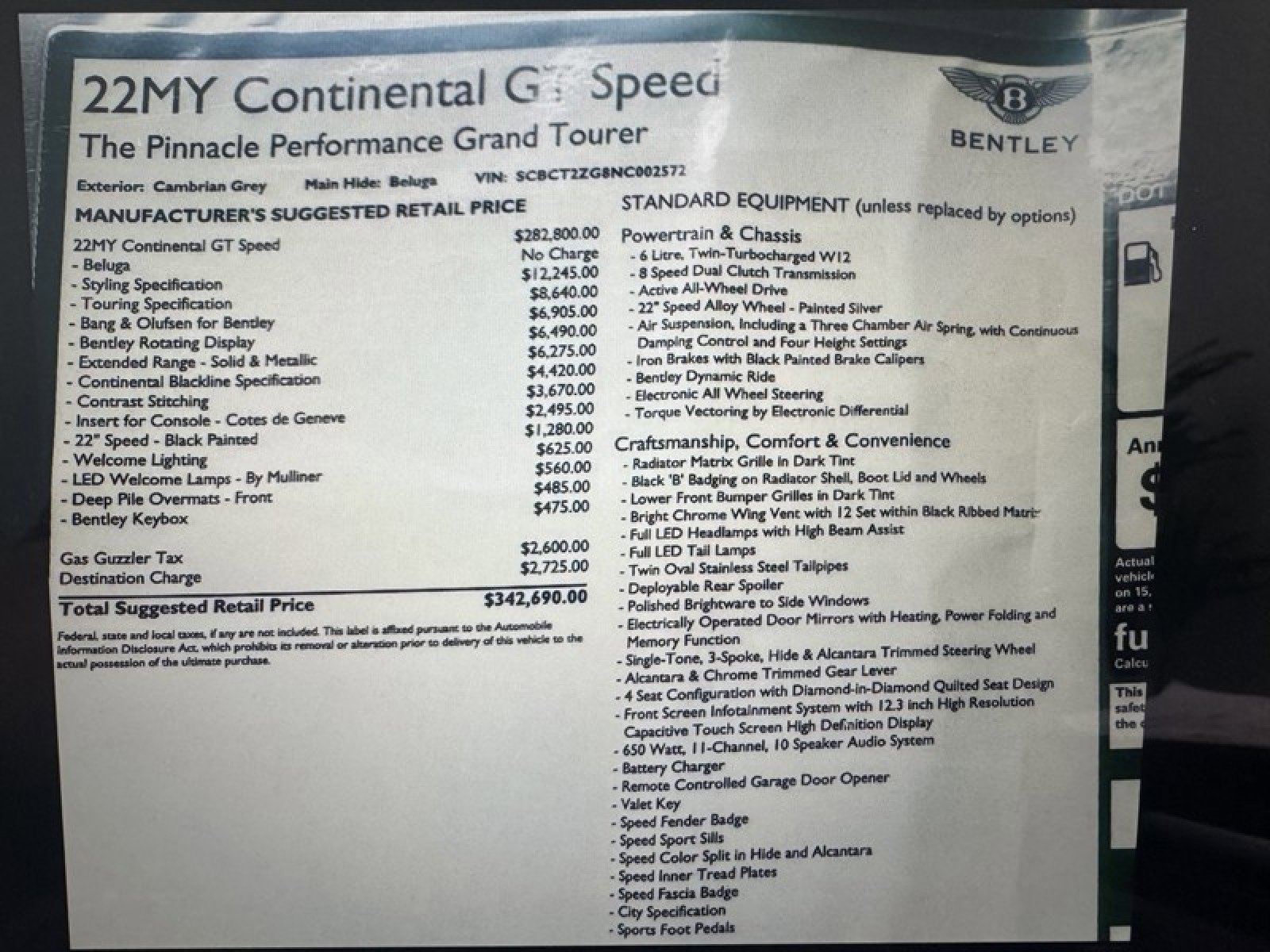 Used 2022 Bentley Continental GT Speed AWD/4WD image 66