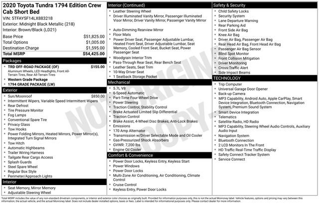 Used 2020 Toyota Tundra 1794 Edition w/ TRD Off-Road Package image 6