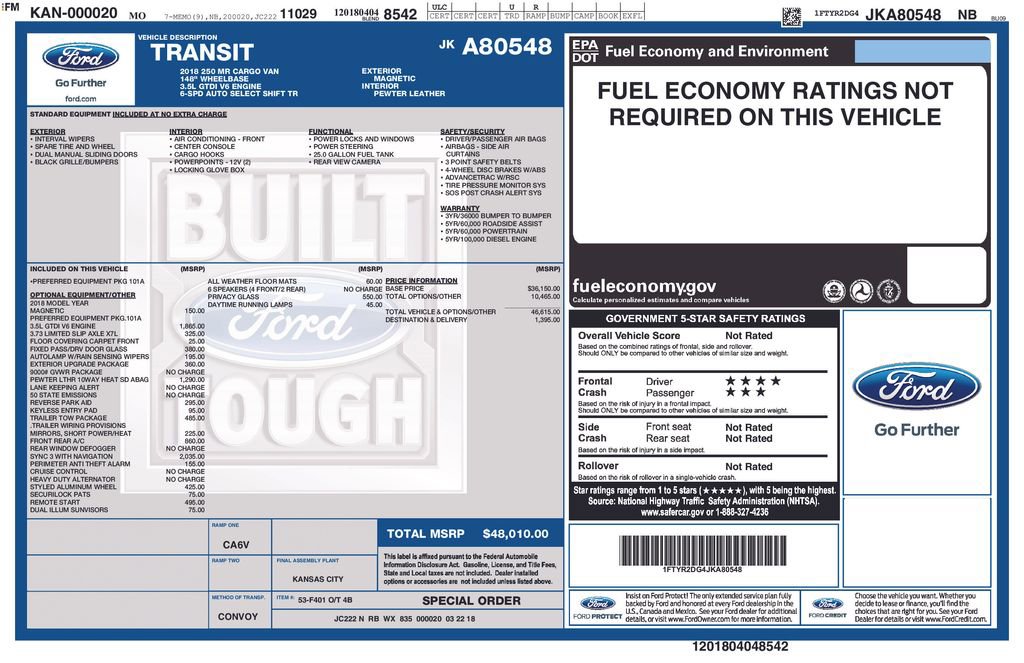 Used 2018 Ford Transit 250 148 Medium Roof RWD image 1