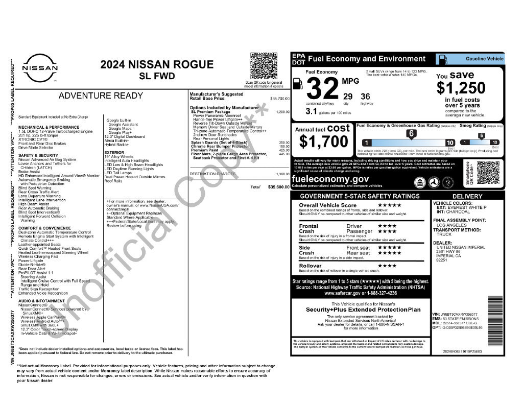 Used 2024 Nissan Rogue SL w/ SL Premium Package FWD image 5