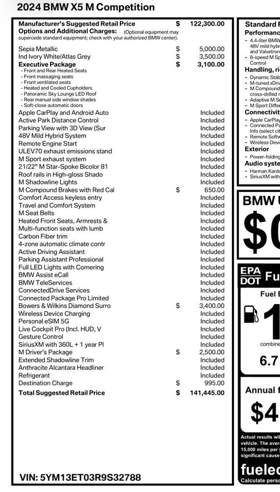 Used 2024 BMW X5 M Competition w/ Executive Package AWD/4WD image 29