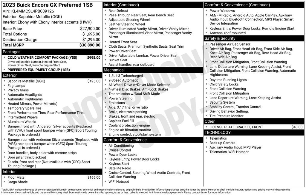 Certified 2023 Buick Encore GX Preferred w/ Cold Weather Comfort Package image 6