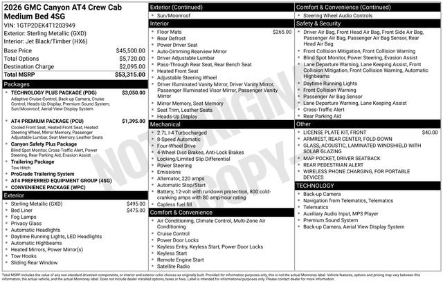 Used 2026 GMC Canyon AT4 w/ Technology Plus Package AWD/4WD image 20
