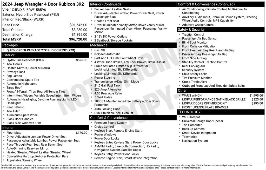 Used 2024 Jeep Wrangler Unlimited Rubicon 392 image 17