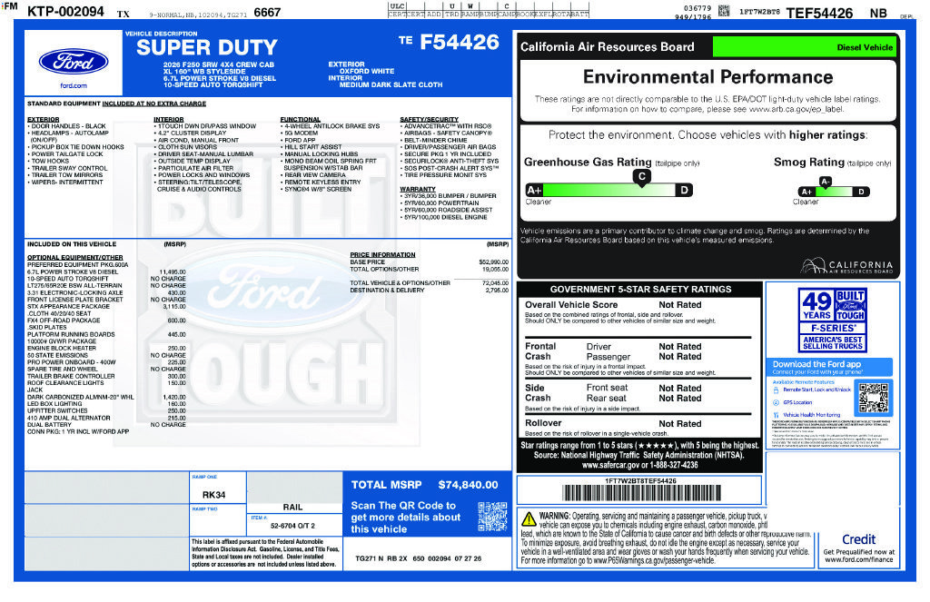 New 2026 Ford F250 XL w/ STX Appearance Package AWD/4WD image 4