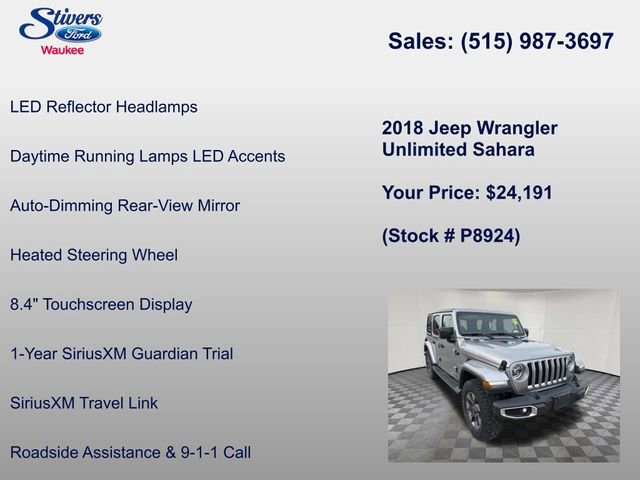Used 2018 Jeep Wrangler Unlimited Sahara image 24