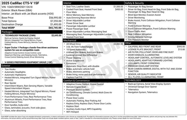 Certified 2025 Cadillac CT5 V w/ Technology Package image 33