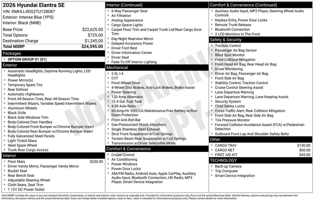 Certified 2026 Hyundai Elantra SE image 44