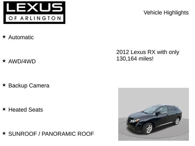 Used 2012 Lexus RX 350 AWD w/ Premium Pkg image 8