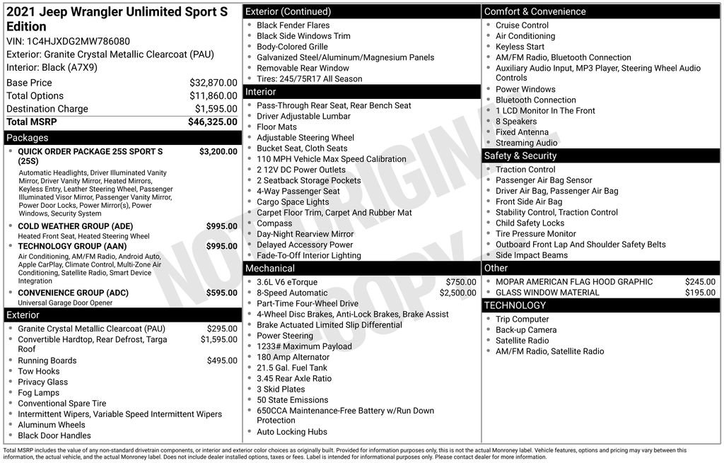 Certified 2021 Jeep Wrangler Unlimited Sport image 40