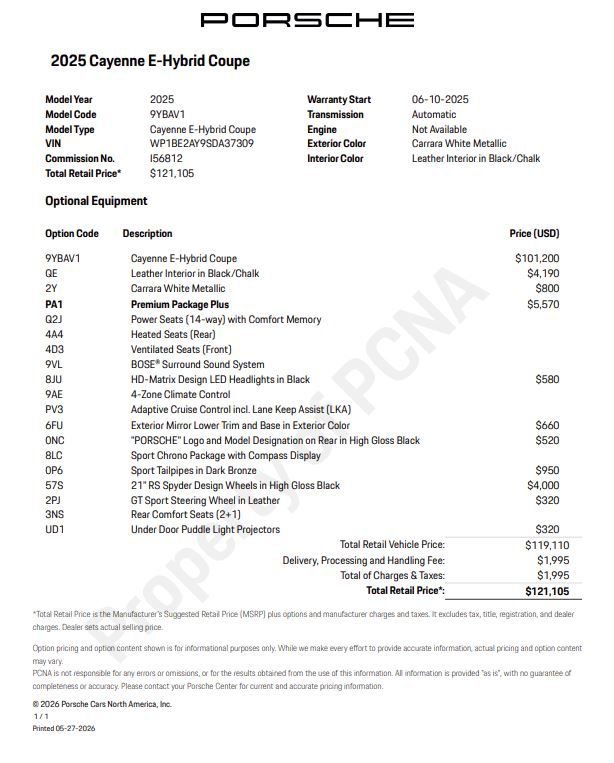 Certified 2025 Porsche Cayenne E-Hybrid Coupe AWD/4WD image 6
