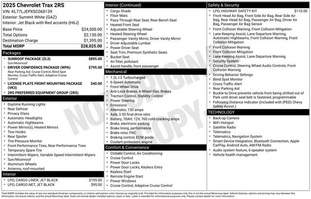 Used 2025 Chevrolet Trax RS w/ Sunroof Package FWD image 35