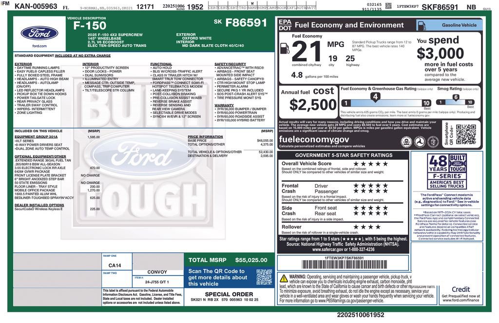 New 2025 Ford F150 XLT w/ Equipment Group 301A Standard image 39