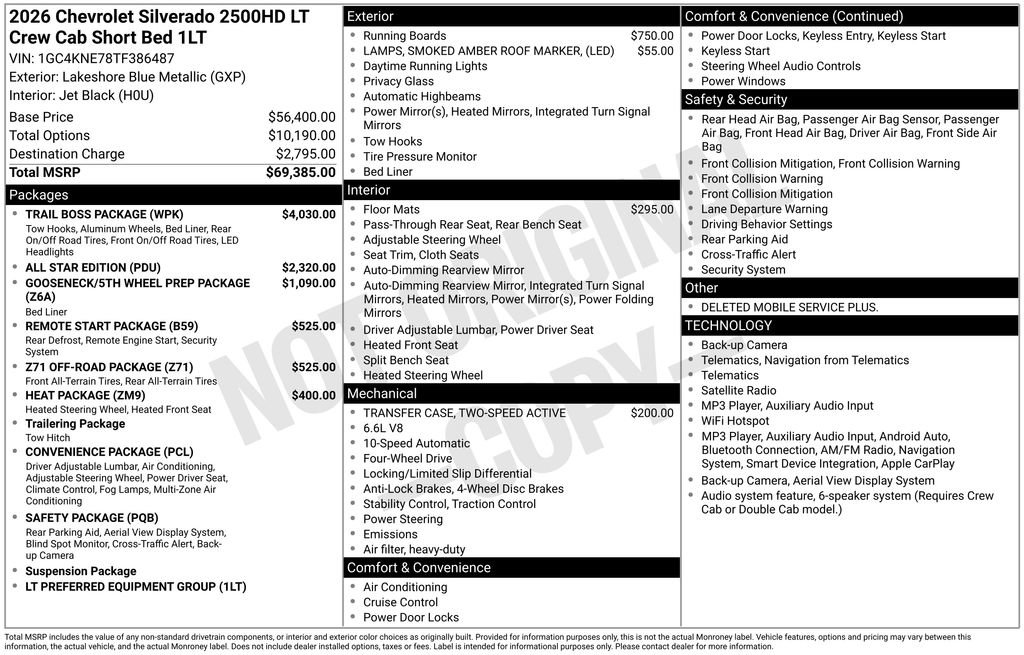 New 2026 Chevrolet Silverado 2500 LT w/ Trail Boss Package AWD/4WD image 10