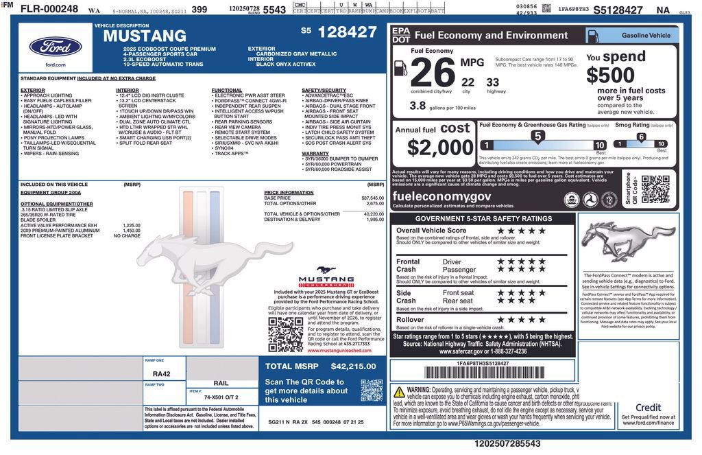 New 2025 Ford Mustang Premium RWD image 24