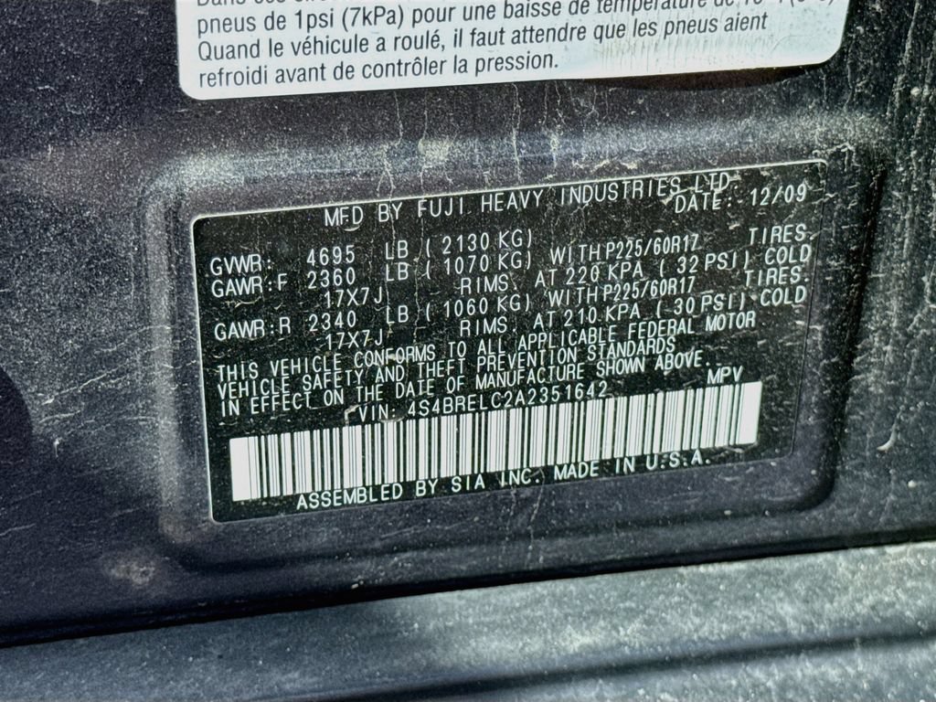 Used 2010 Subaru Outback 3.6R Limited w/ Popular Equipment Group 2A AWD/4WD image 35