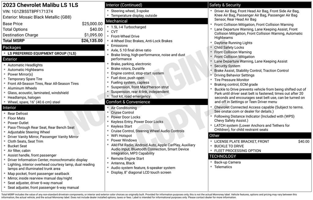 Used 2023 Chevrolet Malibu LS FWD image 29