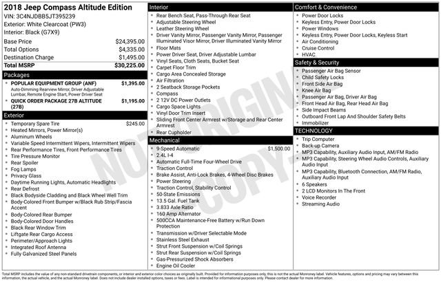 Used 2018 Jeep Compass Latitude w/ Popular Equipment Group image 20