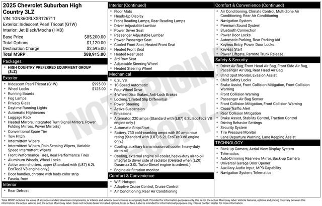 Used 2025 Chevrolet Suburban High Country image 2