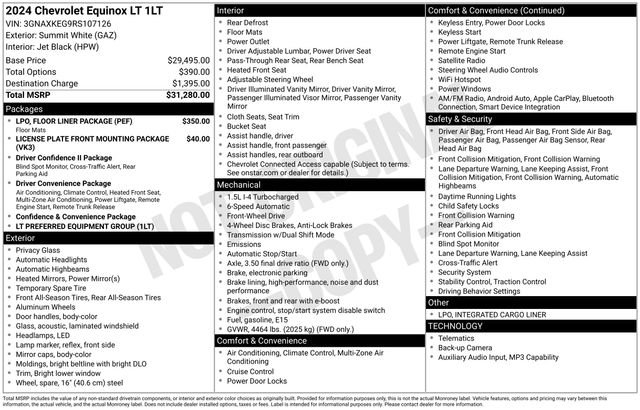 Certified 2024 Chevrolet Equinox LT w/ LPO, Floor Liner Package image 32
